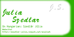 julia szedlar business card